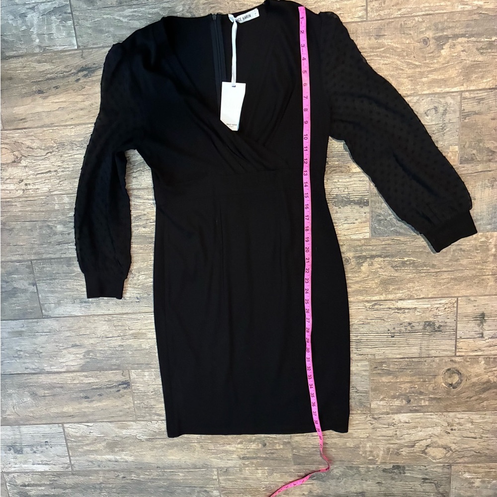 Grace Karin Black Midi Dress with Sheer Sleeves - Picture 5 of 5
